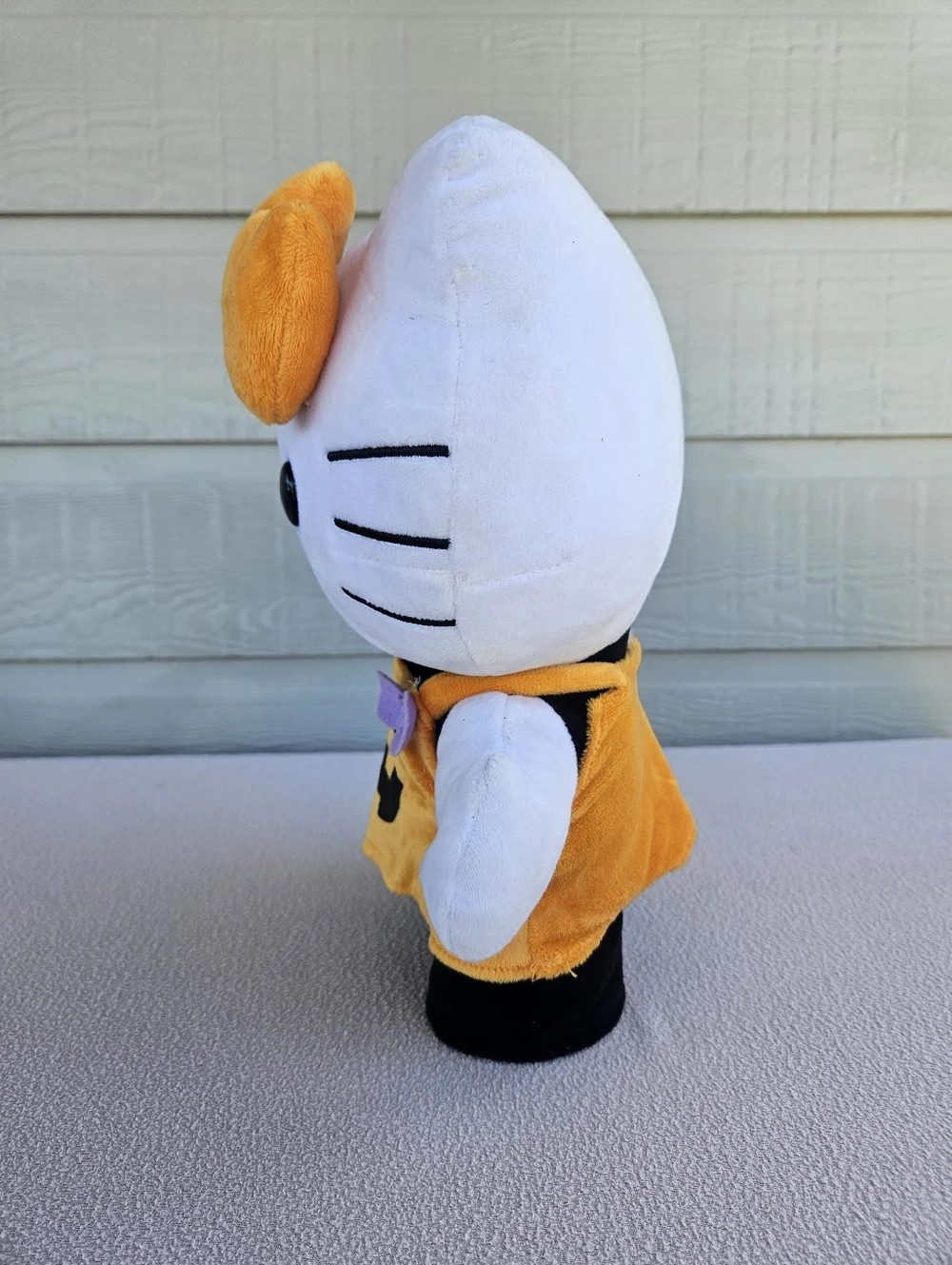Gemmy Halloween Hello Kitty Cat Animated Side Stepper Orange Pumpkin Plush 12
